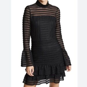 Parker Black Sheer Striped Dress